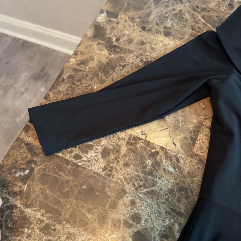 Adrianna Papell Dress Size 10 Black Stretchy Tuxedo Collar Party Cocktail - Picture 9 of 12